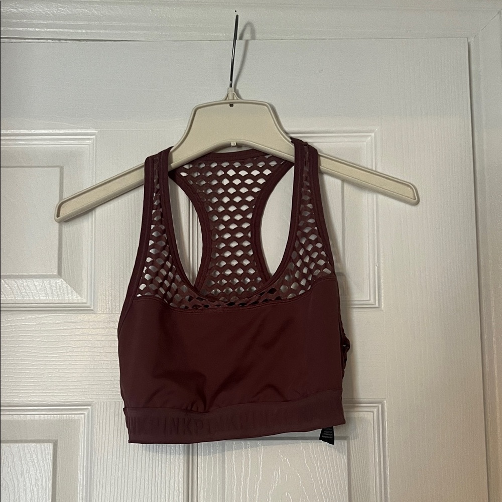 PINK Victoria's Secret Mauve Mesh Sports Bra